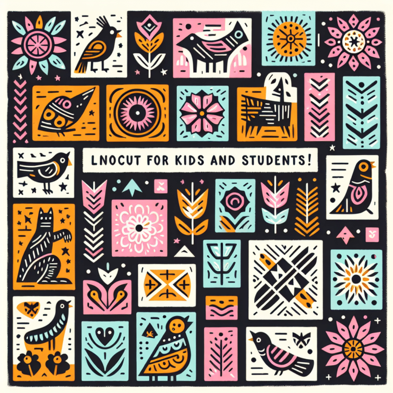 Linocut Patterns for Kids and Students