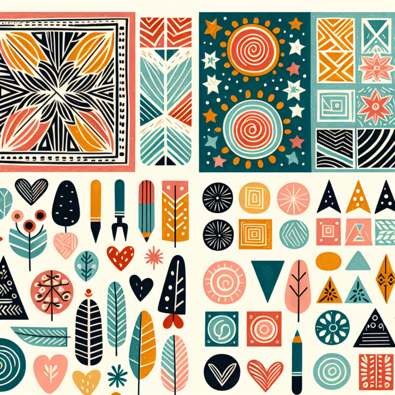 Linocut Patterns for Kids and Students