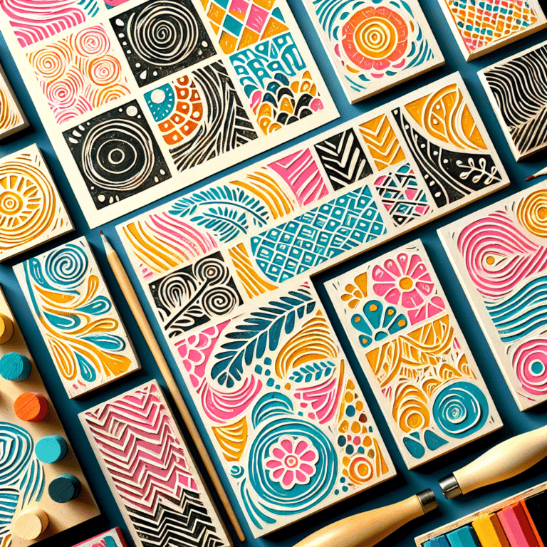 Linocut Patterns for Kids and Students