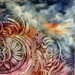 Blending Art Forms: Mixing Linocut with Watercolor